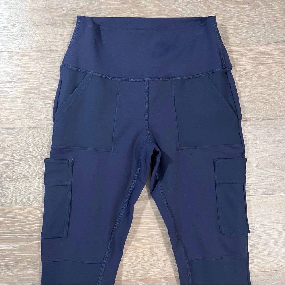 Alo Yoga High Waist Cargo Pocket Leggings Blue Small - Picture 3 of 7
